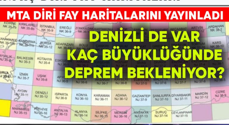 MTA diri fay haritalarını yayınladı.. Denizli de yer aldı