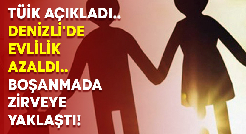 TÜİK açıkladı.. Denizli’de evlilik azaldı,  Boşanmada zirveye yaklaştı!