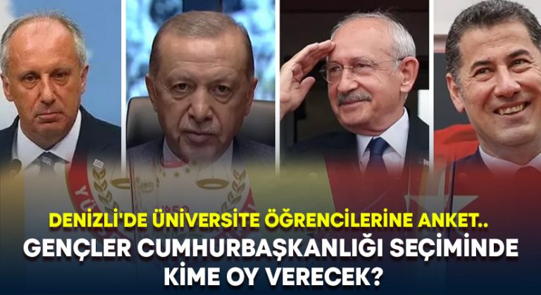 Denizli’de üniversite öğrencilerine anket.. Gençler Cumhurbaşkanlığı seçiminde kime oy verecek?