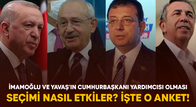 İmamoğlu ve Yavaş’ın Cumhurbaşkanı yardımcısı olması seçimi nasıl etkiler? İşte o anket!