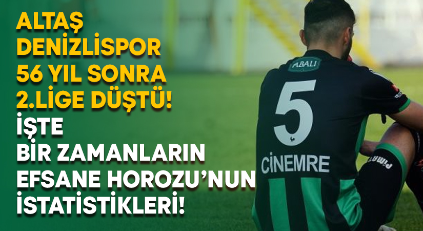 Altaş Denizlispor 56 yıl sonra 2.lige düştü!