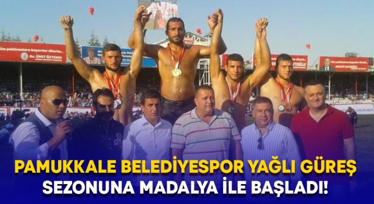 Pamukkale Belediyespor yağlı güreş sezonuna madalya ile başladı!