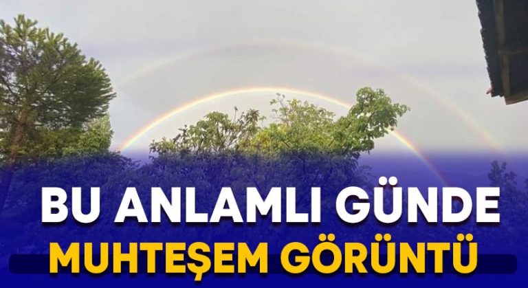 Çift gökkuşağı semayı süsledi