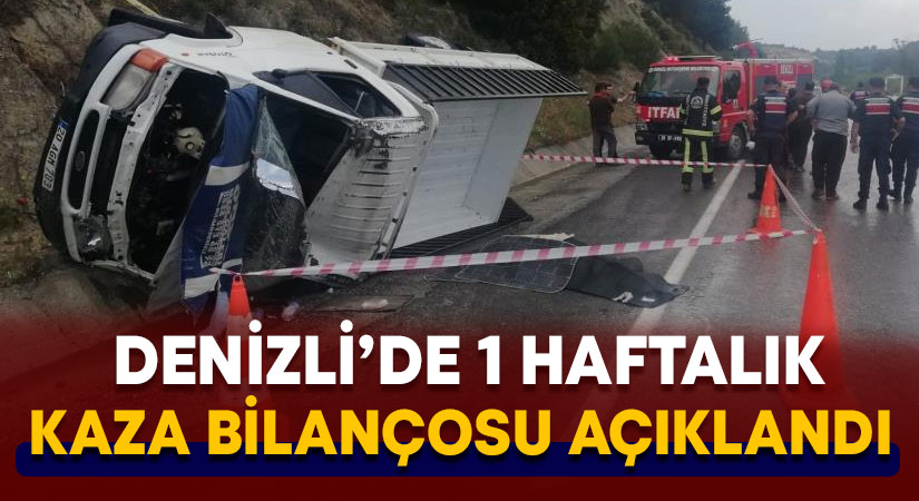 Denizli’de 1 haftalık kaza bilançosu açıklandı