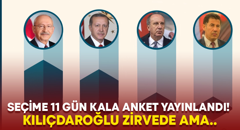 Seçime 11 gün kala anket yayınlandı! Kılıçdaroğlu zirvede ama..